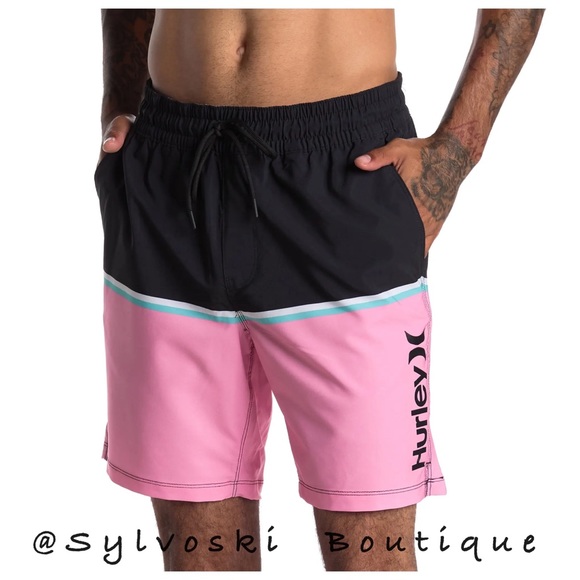 🔥Hurley Volley Color Block Swim Trunks  NWT - Picture 2 of 10